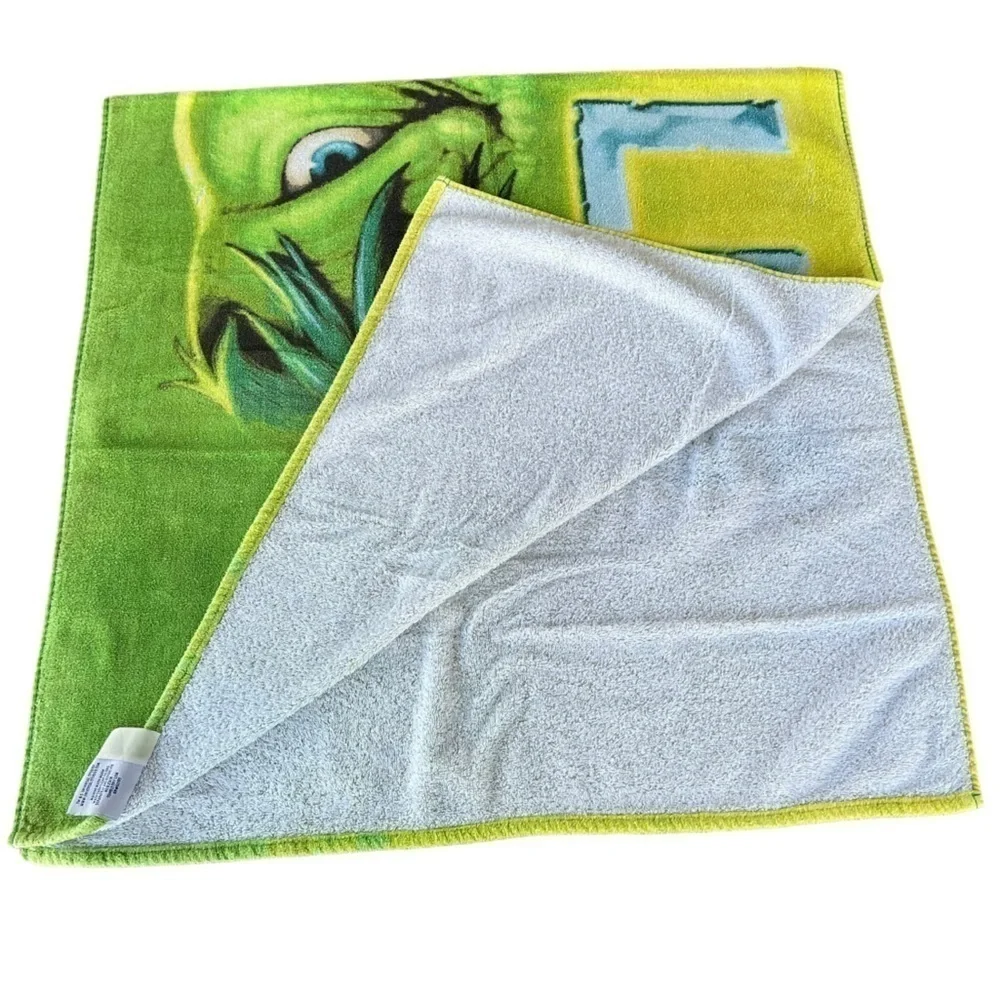 Y2K The Incredible Hulk Universal Studios Cotton Beach Towel Bright Green 27x54